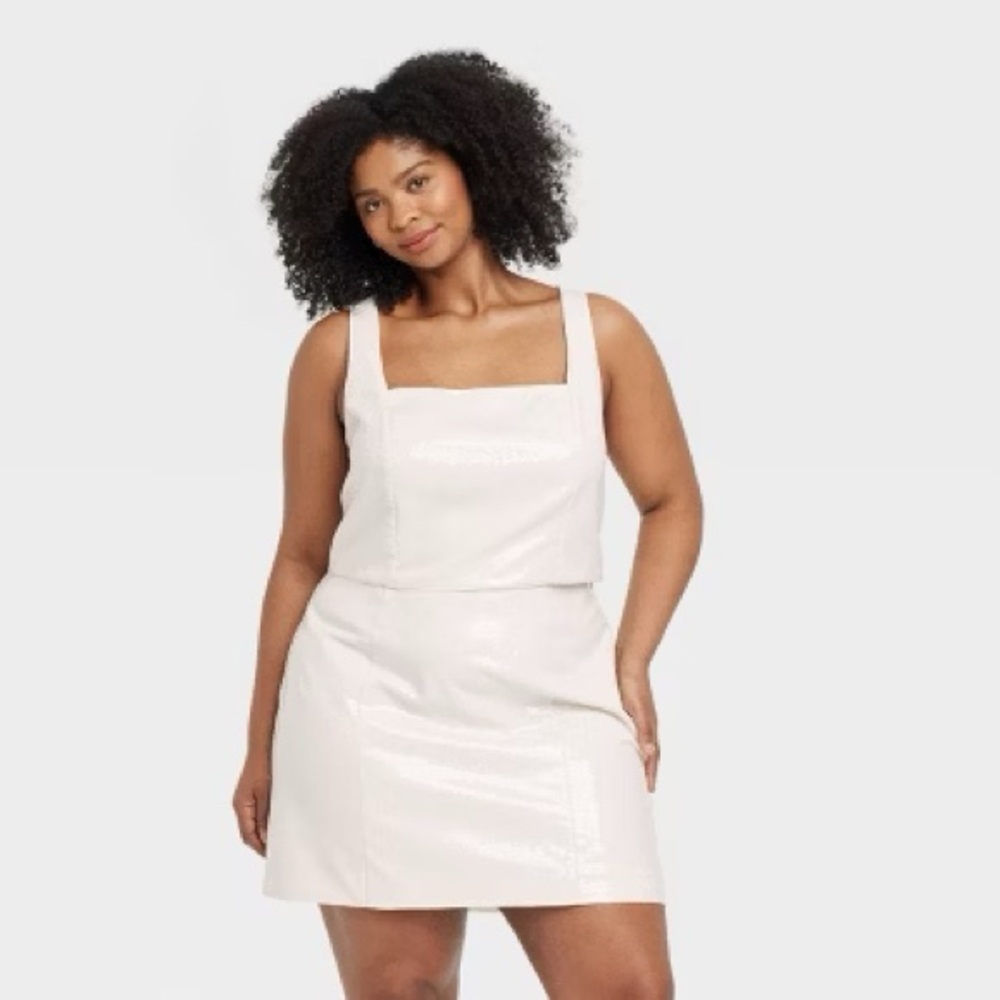 a new day White A-Line Mini Skirt and Crop Set